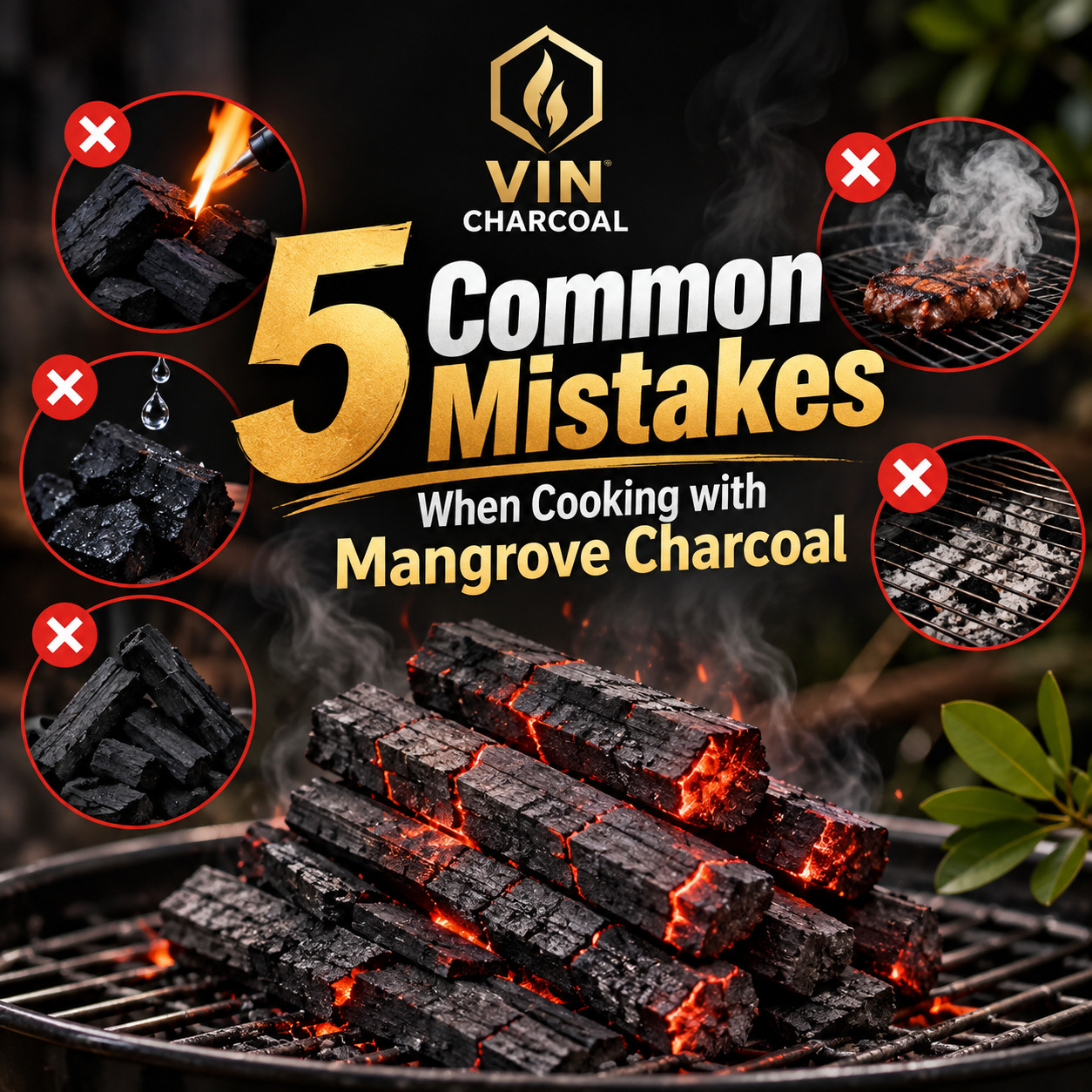 5 Common Mistakes When Cooking with Mangrove Charcoal | VIN Charcoal